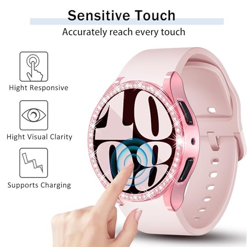 12 Pack Bling Case for Samsung Galaxy Watch 6 44mm HD Screen Protector Glitter C