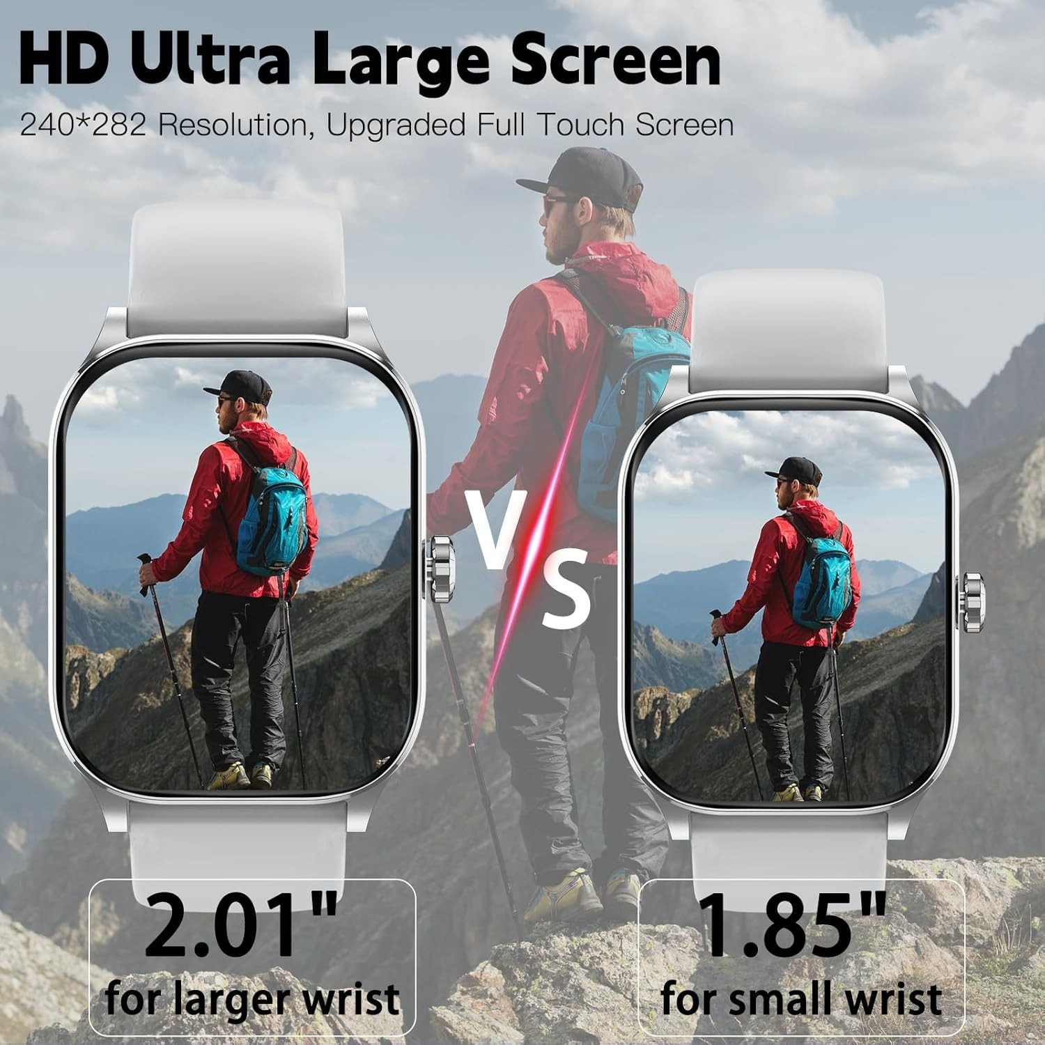 2.01” HD Smartwatch with Bluetooth Call – Health & Fitness Tracker for Adults