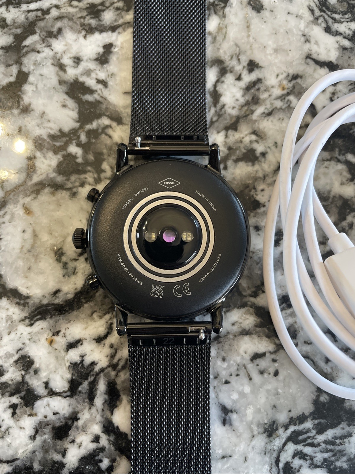 Fossil Stainless Steel Touchscreen Smartwatch, DW10F1 Steel Black Band Open Box