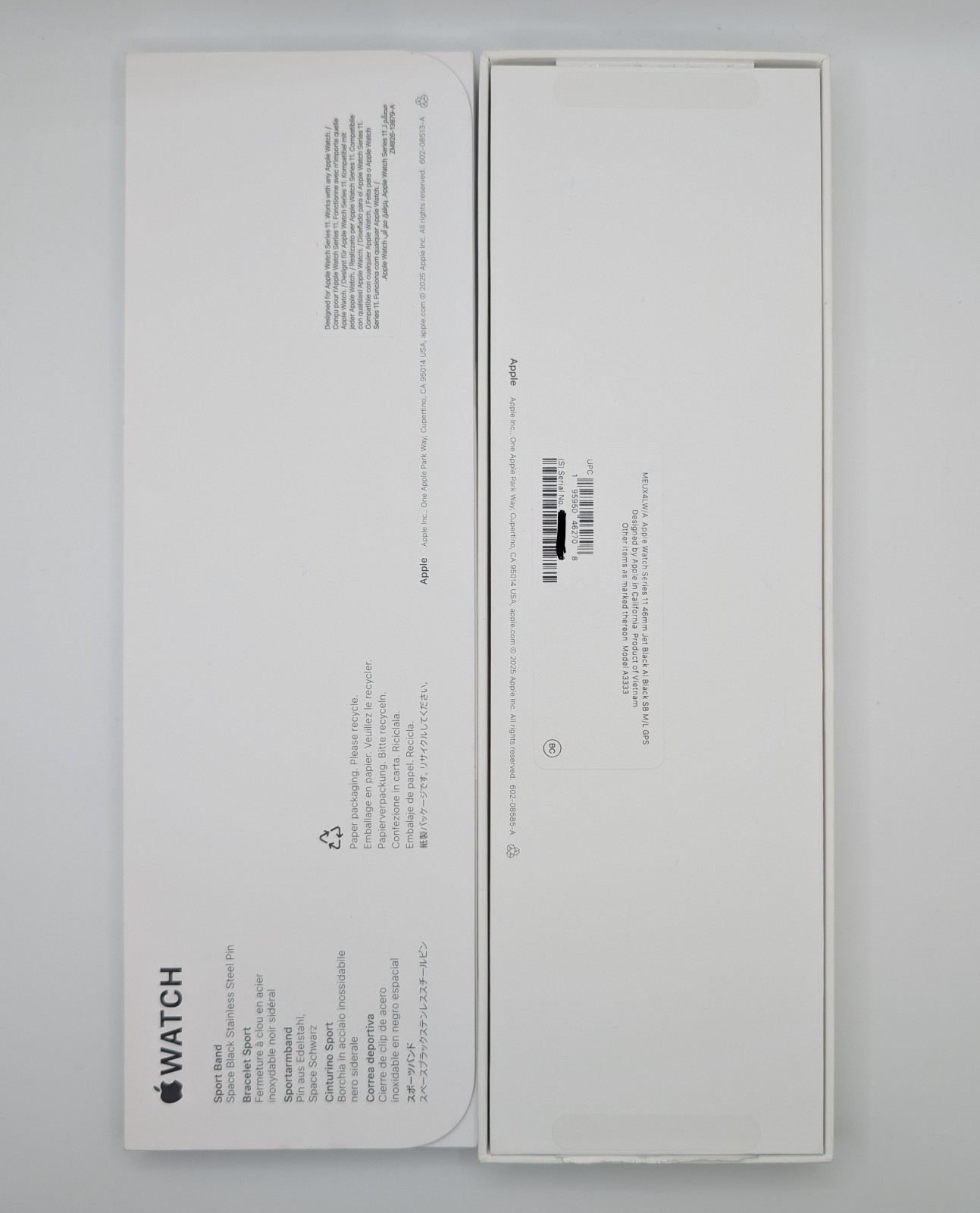 NEW-Apple Watch Series 11 46 mm GPS Black – M/L Black Sport Band MEUX4LW/A.~JPG~
