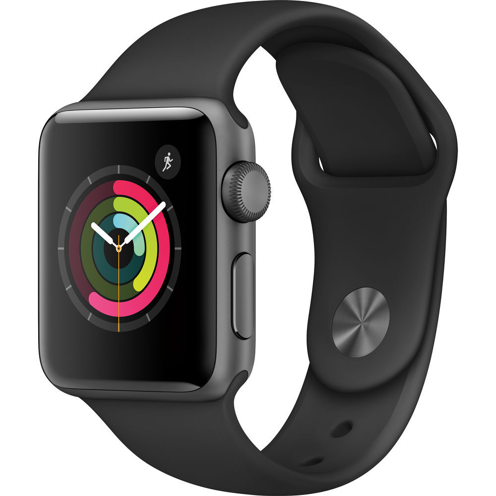 Apple Watch Series 2 38mm Smartwatch, Space Gray Aluminum Case, Black Sport Band