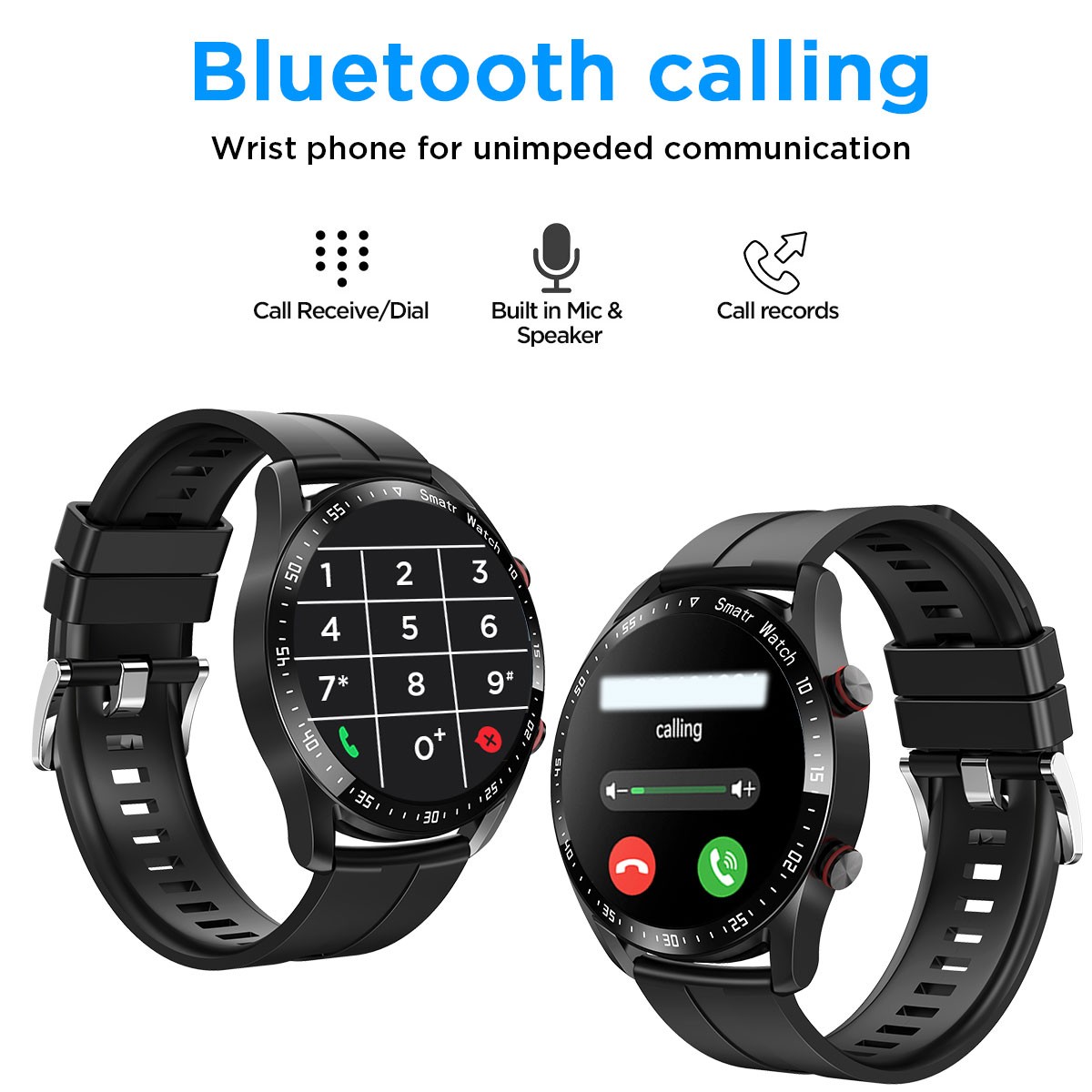 Bluetooth Talking Smart Watch Waterproof HD Touch Screen For Android IOS System