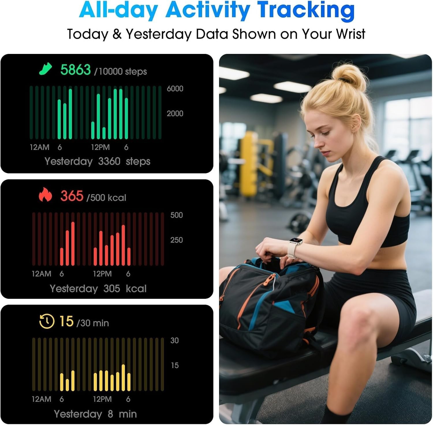 Senior Friendly Pedometer Watch – Waterproof Fitness Tracker