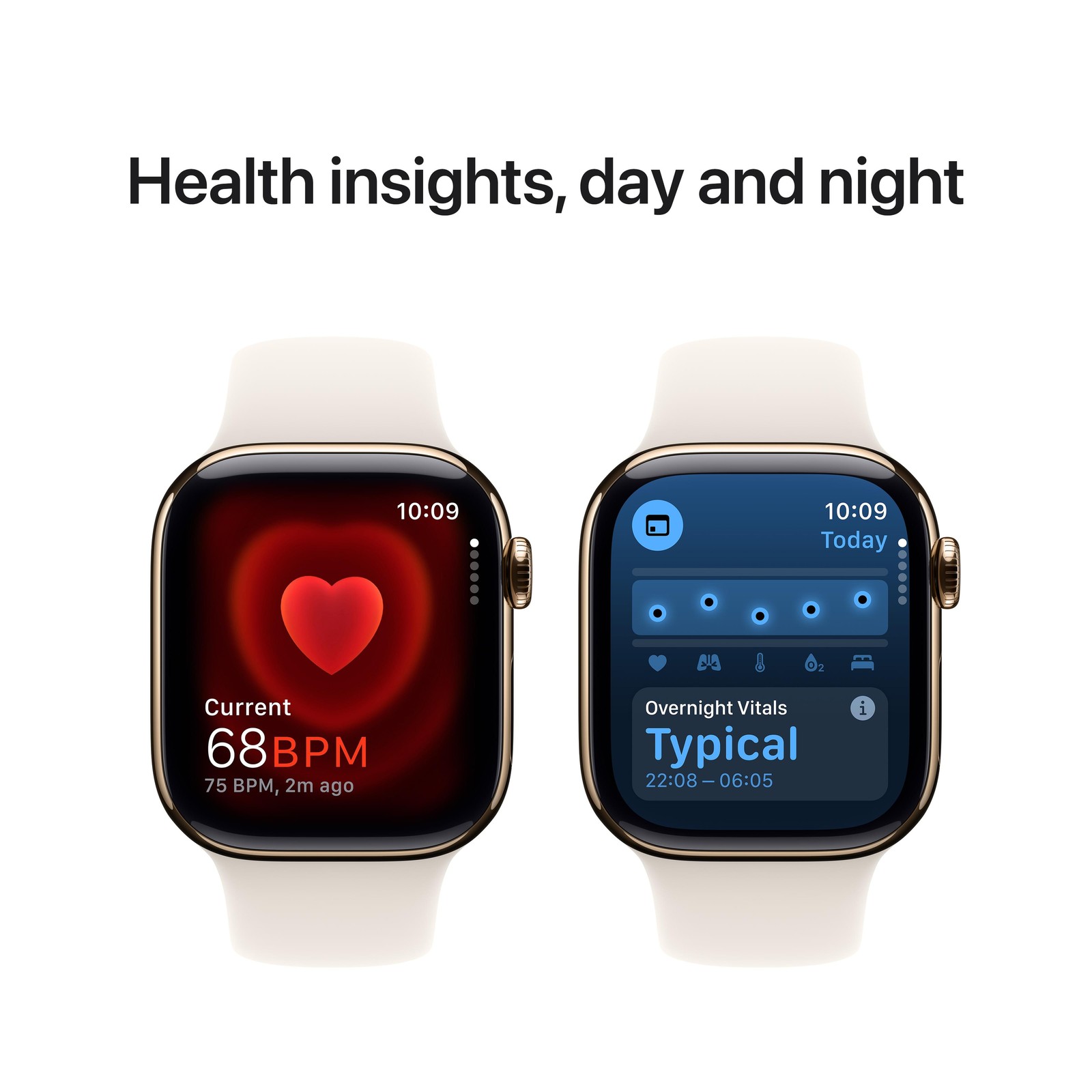 Apple Watch Series 10 42mm (Cellular) Gold Titanium S/M Starlight Band-Very Good