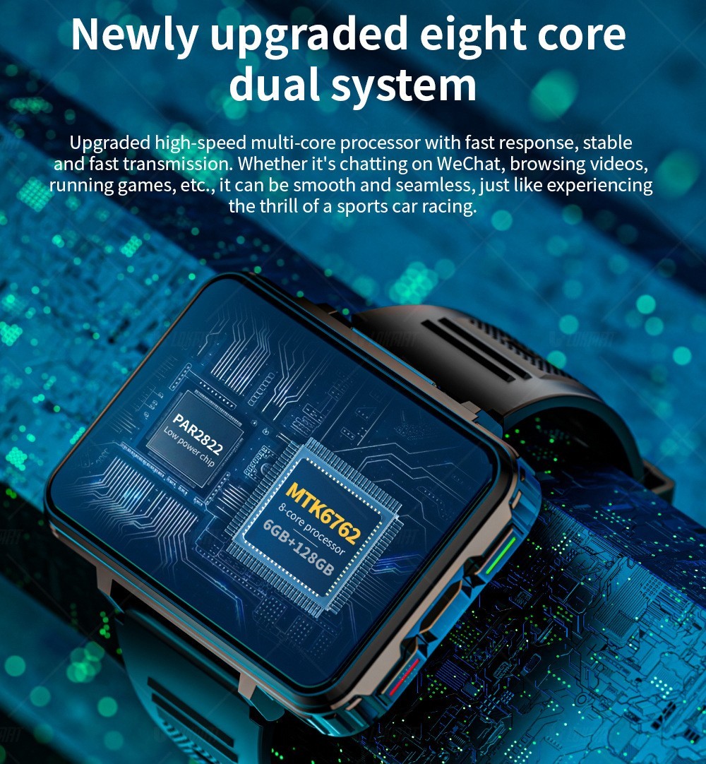 64GB/128GB 4G Android 10.7 Smart Call Watch 2.4″ TFT Dual System Dual HD Camera