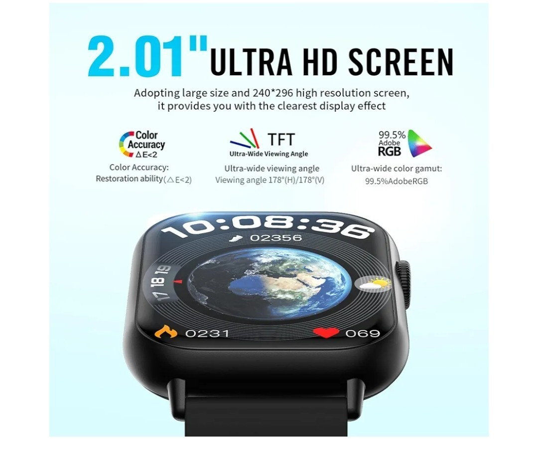 Smart Watches for Men Women (Answer/Make Call), 2.01″ HD Screen Fitness Tracker