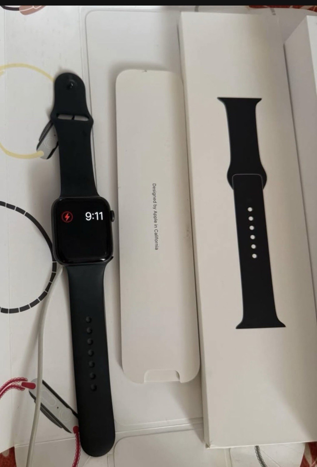Apple Watch Series 5 44mm Space Gray Aluminum LTE Unlocked 32GB Black Band