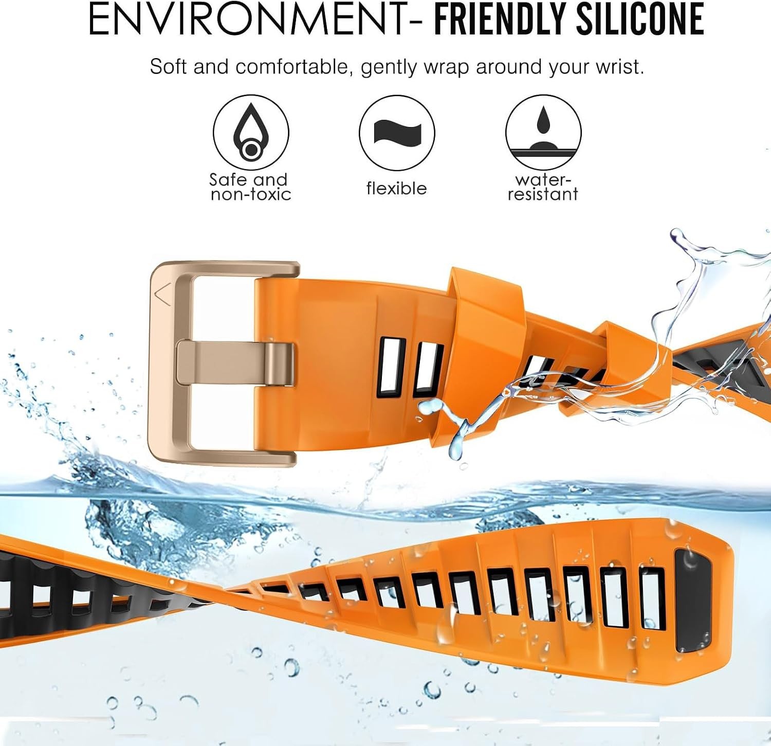 20mm Silicone Watch Band with Rose Gold Buckle for Garmin Fenix 8 43mm