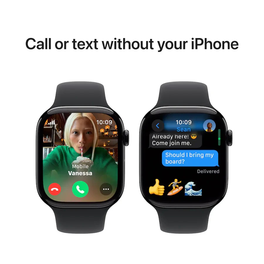 New Apple Watch Series 10 46mm (GPS + Cell) Jet Black w/ Black Sport Band (M/L)