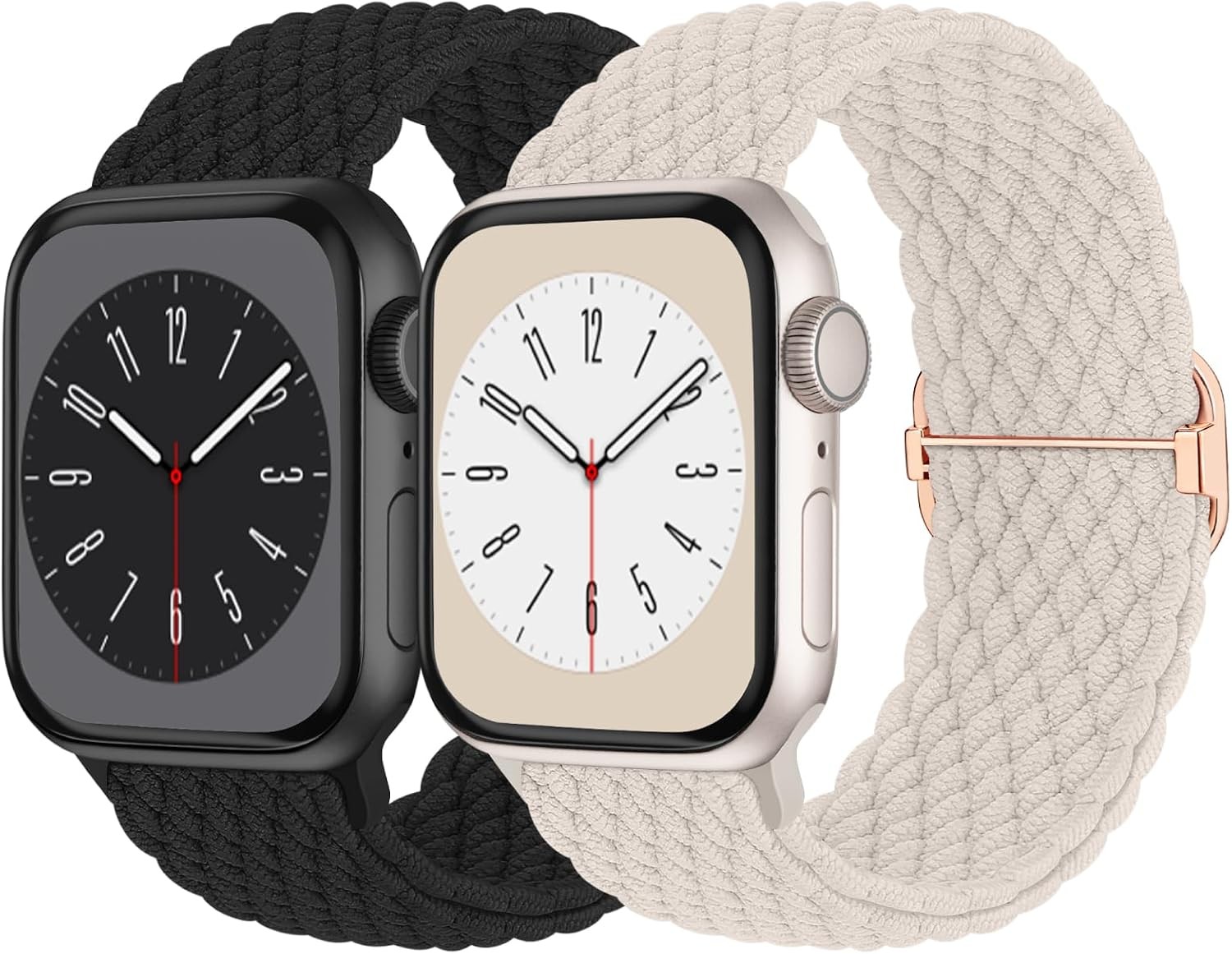 Braided Solo Loop Band for Apple Watch Series 8 7 6 5 4 3 2 SE 38mm 40mm Adjusta