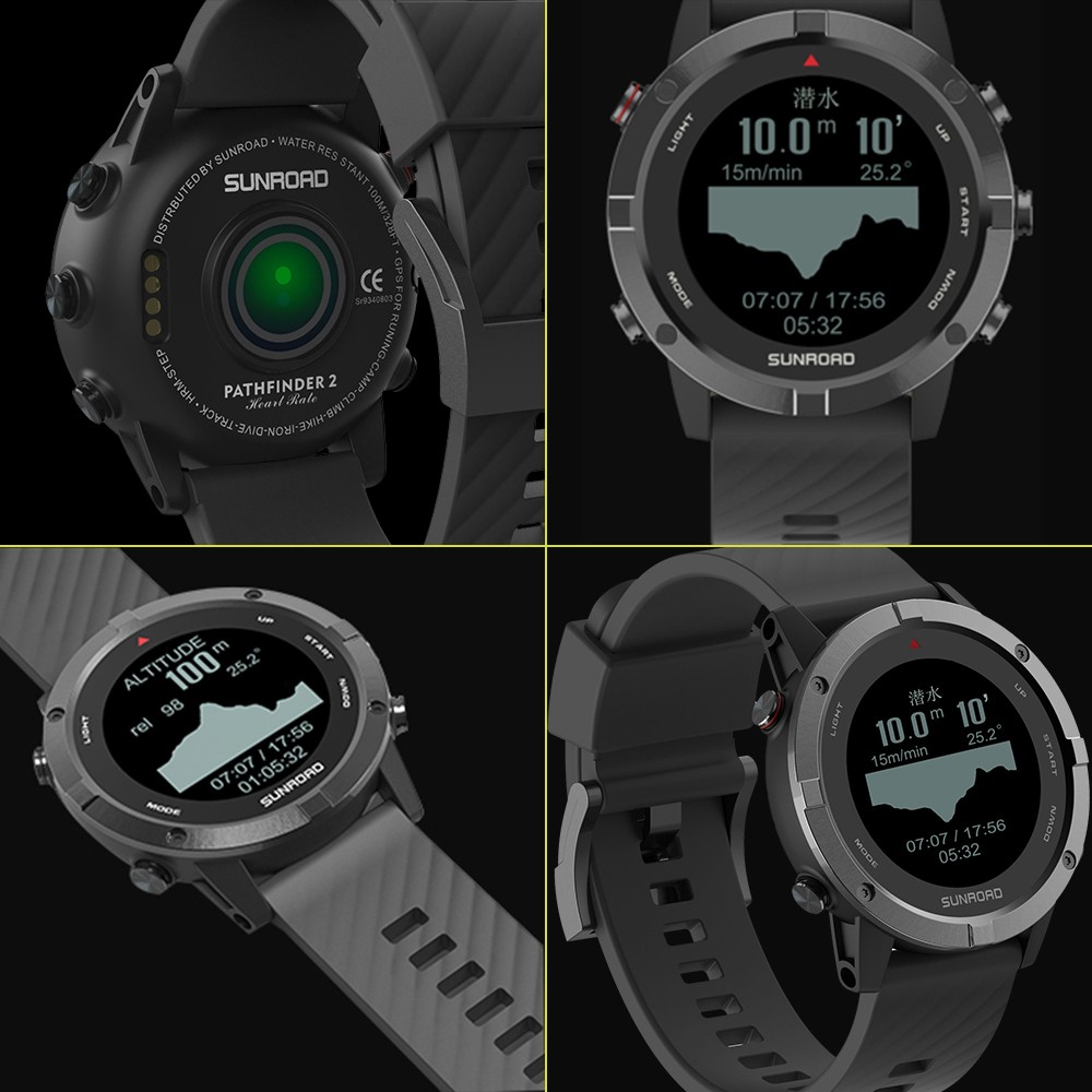 GPS Sports Watch Fitness Tracker Wrist Watch With Heart Rate Monitor 100M W GFFQ