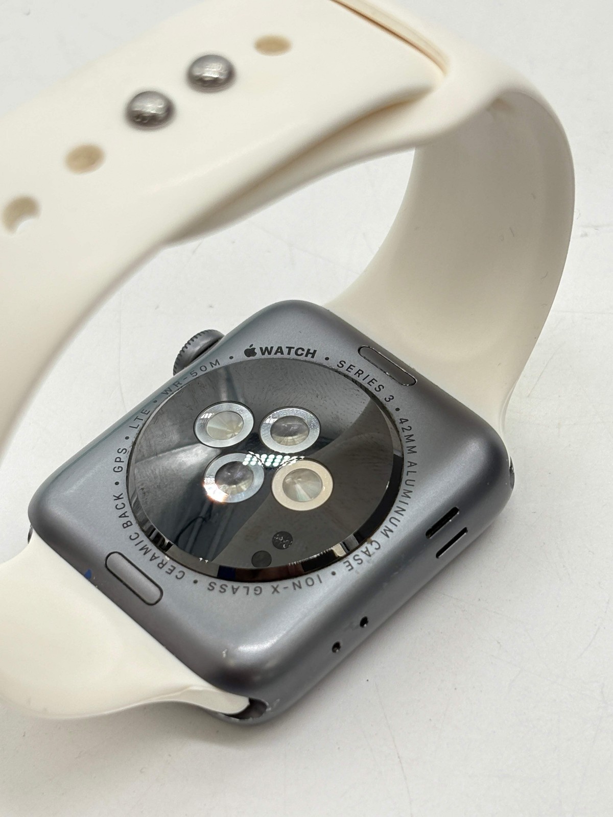 Unlocked Apple Watch Series 3 42mm GPS+Cellular Space Gray White Sport Band
