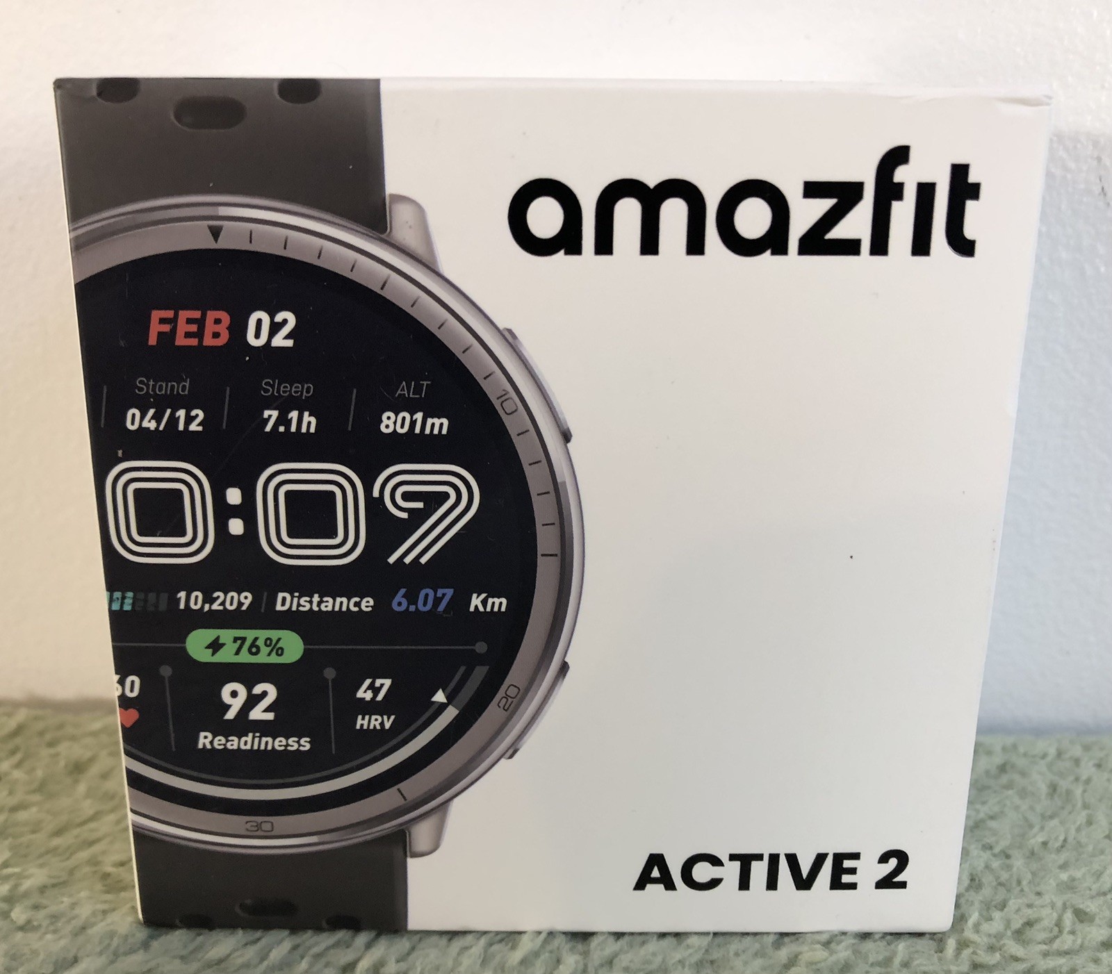 New Sealed Amazfit Active 2 44mm Round Smartwatch Black Sport Silicone