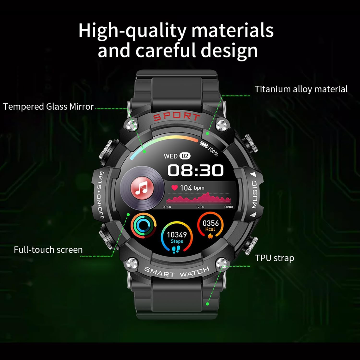 Ypsdoowkj Smart Watch Earbuds Men Women1.52 Hd Screen9D Soundfitness Sleep