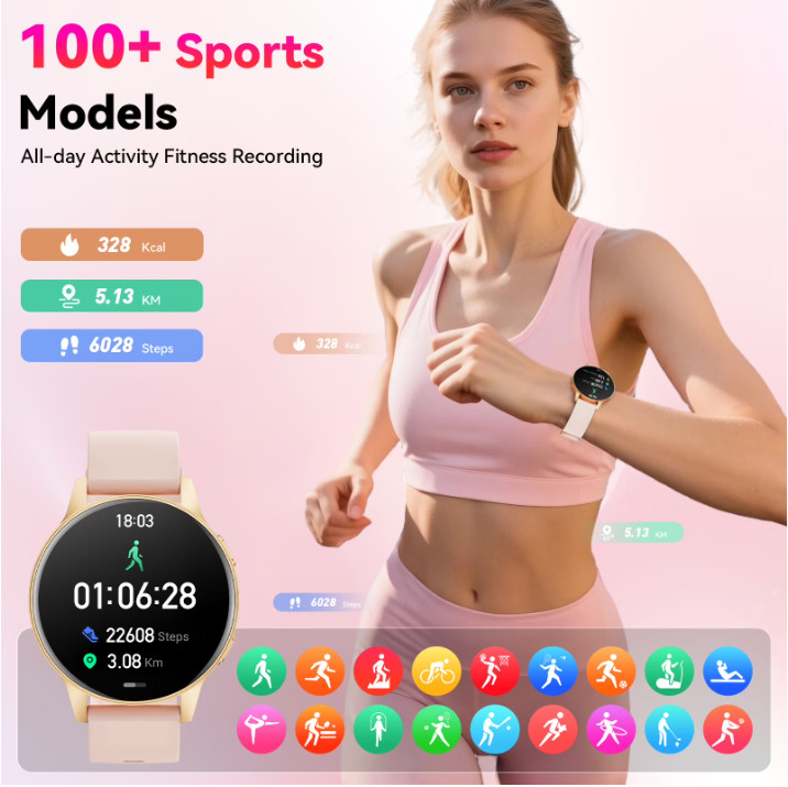 Reloj Inteligente Para iPhone Android De Mujer Smart Watch Pantalla Táct Nuevo