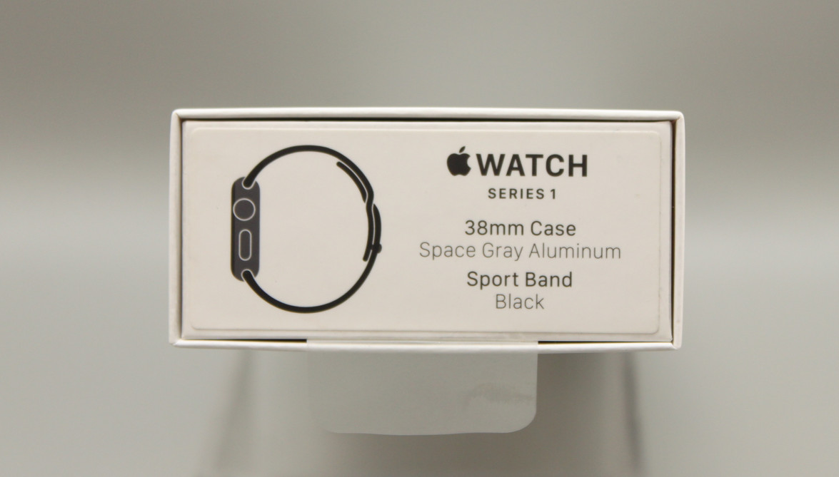 Apple Watch 38 MM Case White Box Sport Band Black w/ Papers Box 1 Strap NO WATCH