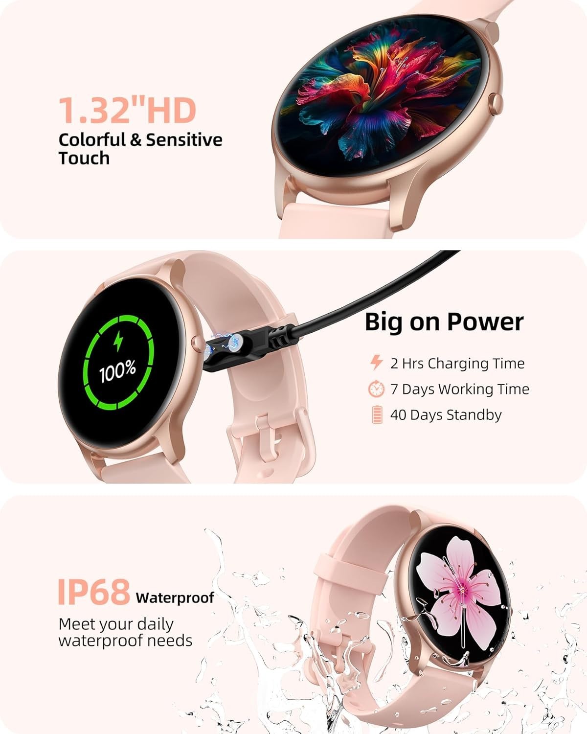 Versatile Fitness Smart Watch for Women: 200+ Custom Dials, 24/7 Health Tracking
