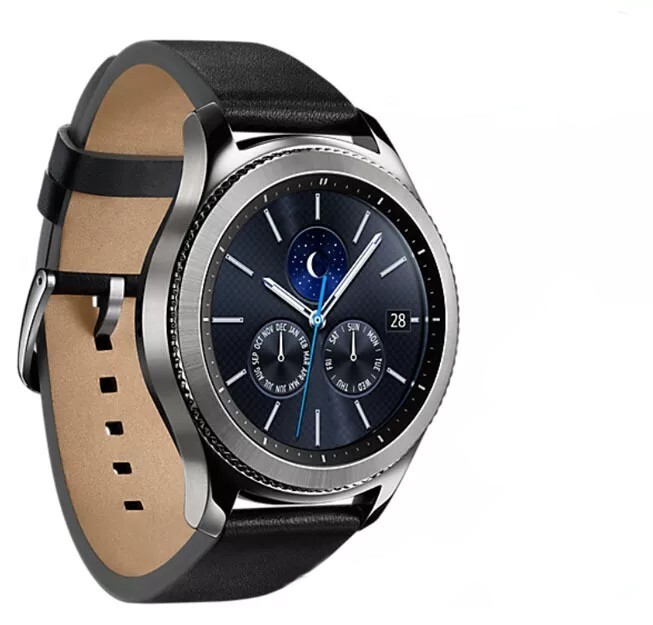 Samsung Galaxy Gear S3 46mm Silver Case Leather Black Strap – (Verizon) SM-R775V