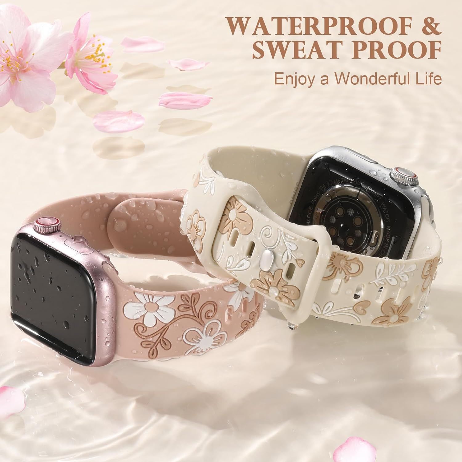 Only Case For Apple Watch 38mm 40mm 41mm 42mm 44mm 45mm 46mm 49mm Silicone Flora