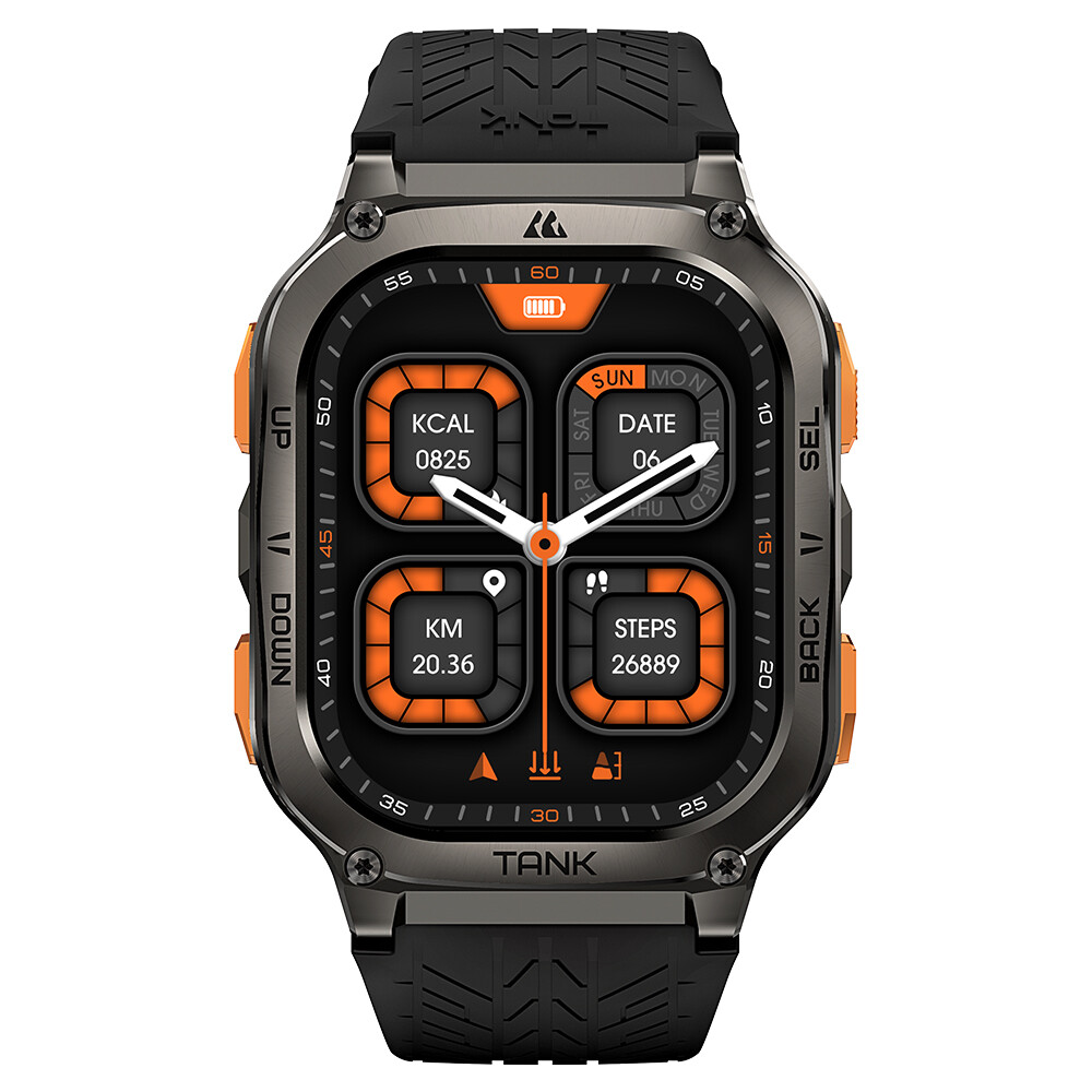 2024 AMAZTIM TANK M3 ULTRA GPS Smart Watch 480mAh Big Battery for IOS Android