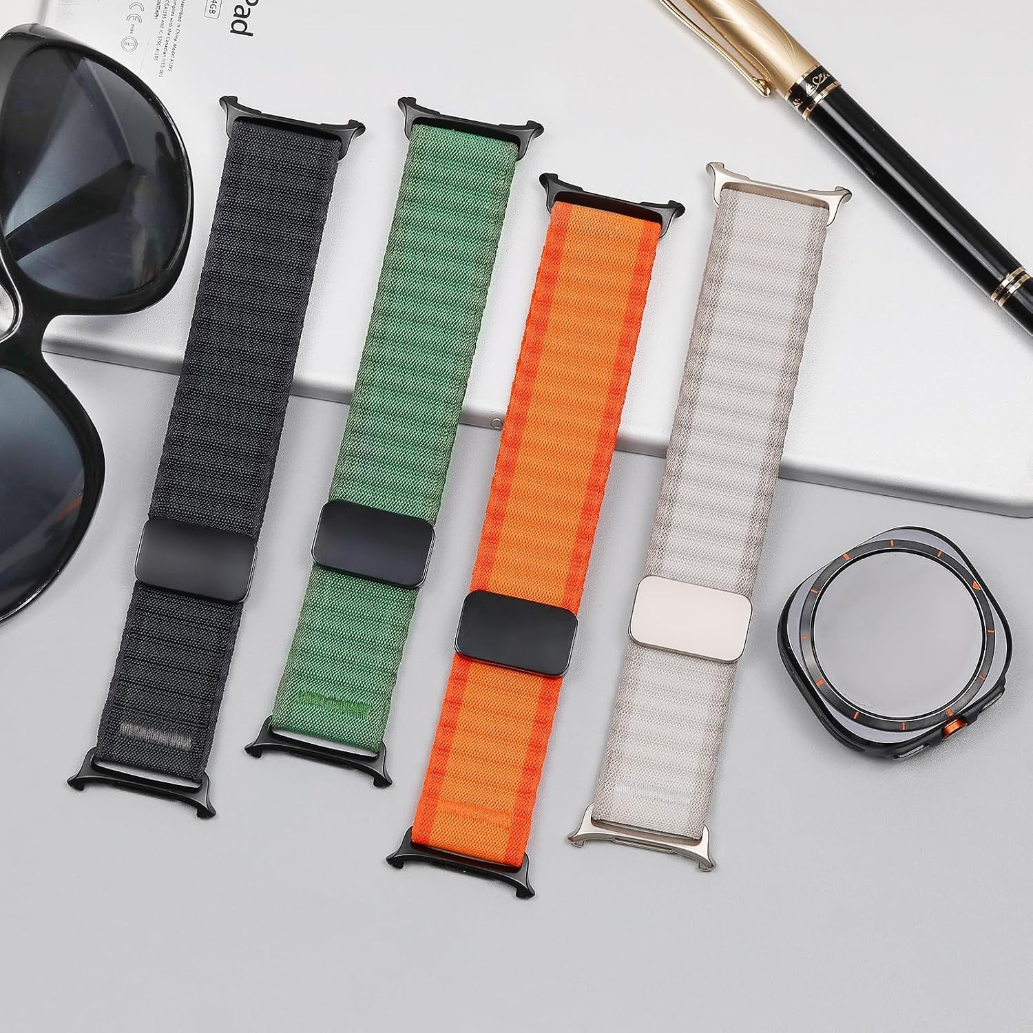 Soft Fabric Magnetic Band for Samsung Galaxy Watch Ultra 47mm, Lightweight Nylon