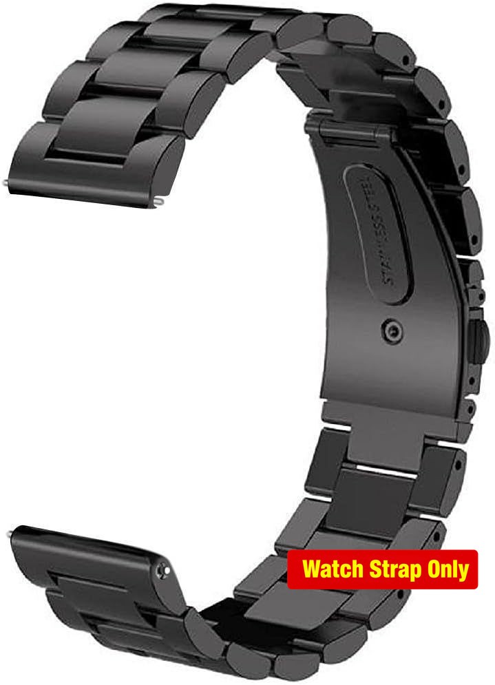 Black 22mm Stainless Steel Bracelet Strap for Samsung Gear S3 Frontier & Galaxy