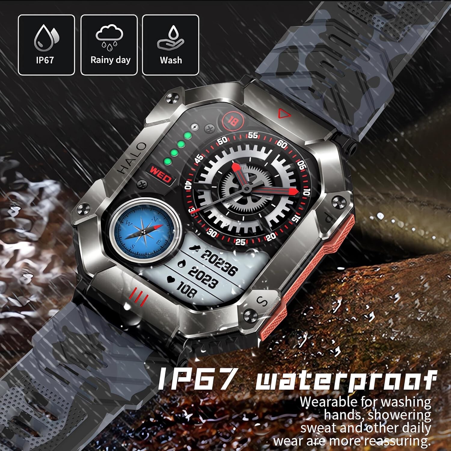 ⌚ Pard 2.0-inch IPS Screen Outdoor Travel Smart Sports Fitness Tracker, Ultra ⌚