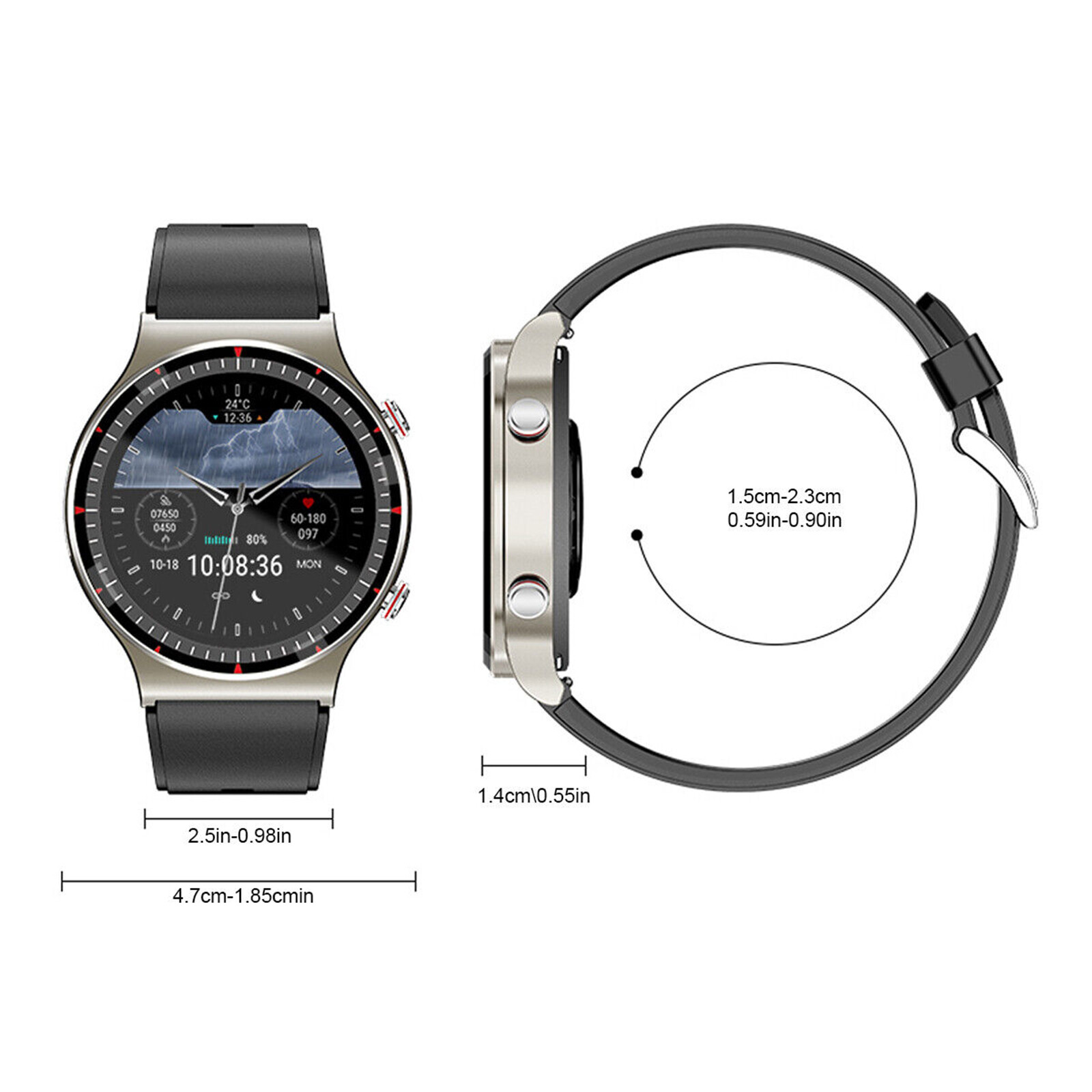 Smart Watch ECG Heart Rate Blood Oxygen Sleep Health Monitor Activity Tracker 1x