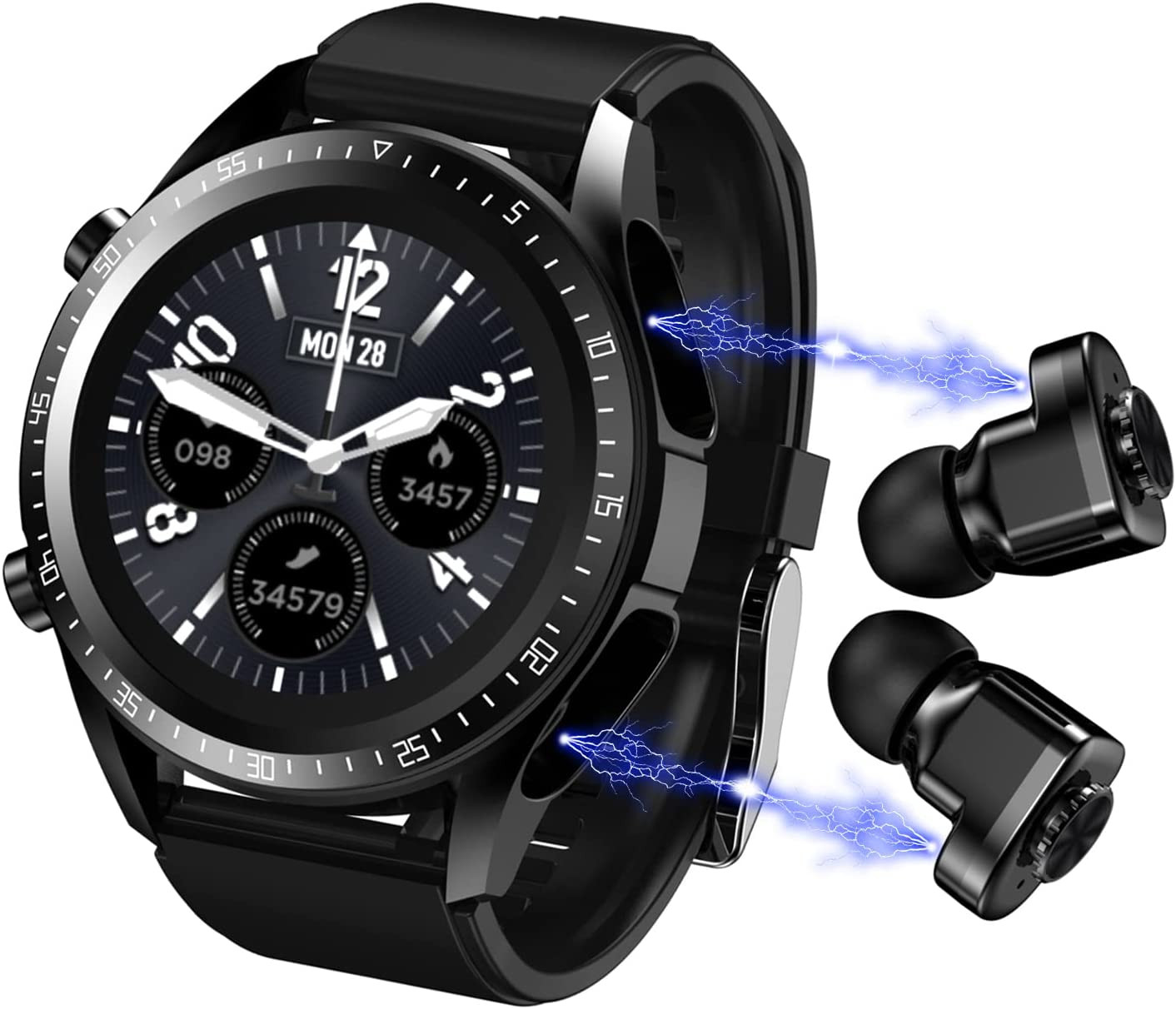 Smart Watch with Earbuds 2 in 1 Bluetooth Long Time Standby Sports Watch for Men