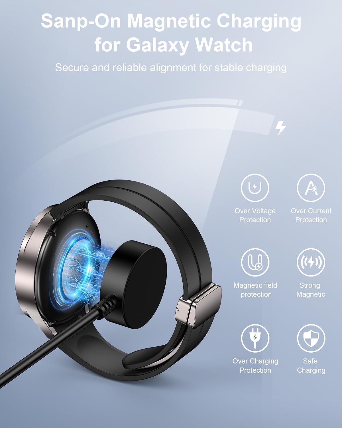Galaxy Watch Charger Cable 2-in-1 15W Samsung Wireless Fast Charge Dock Station