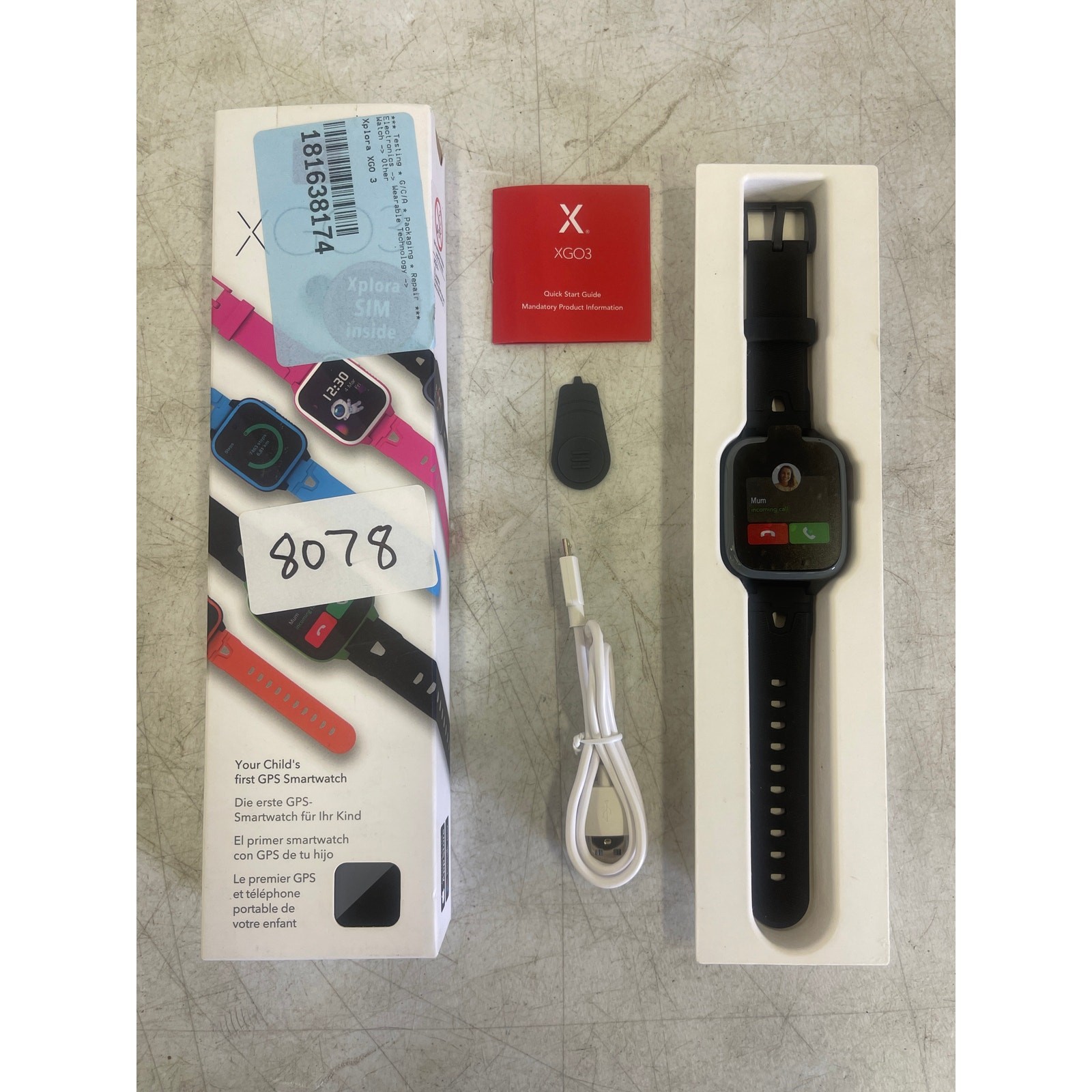 Xplora XGO3 Kids Smart Watch Cell Phone w GPS Tracker, Bundle – Black