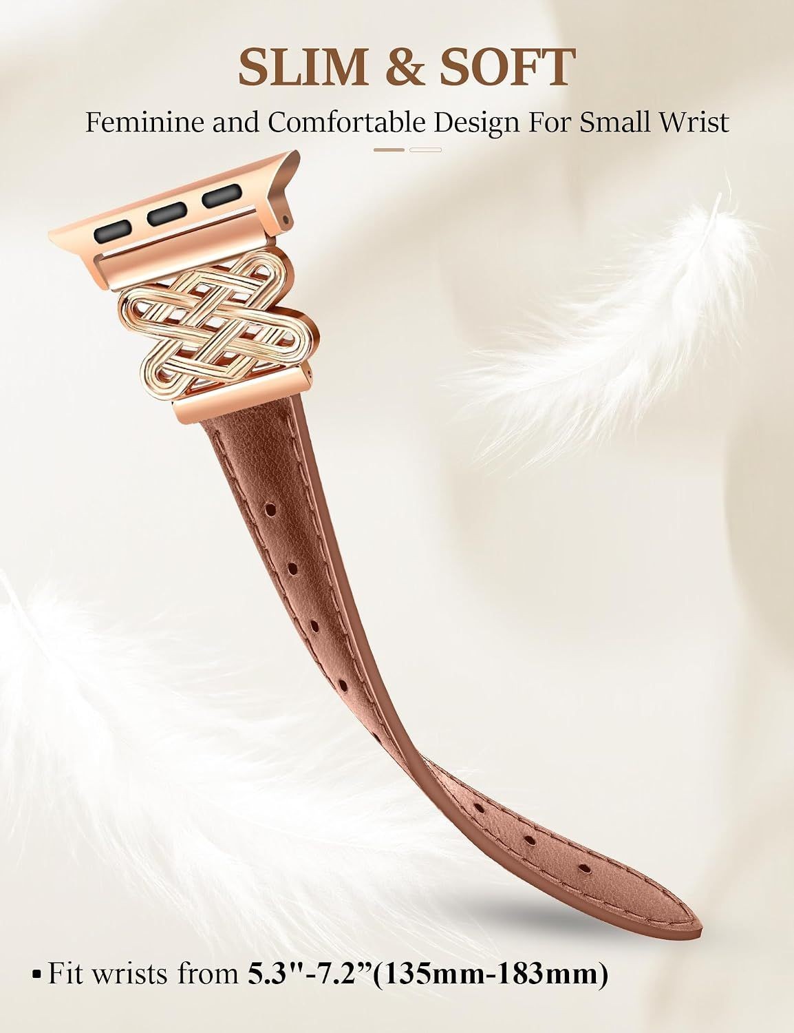 Leather Strap Compatible with Apple Watch 38mm 40mm 41mm Designer Buckle