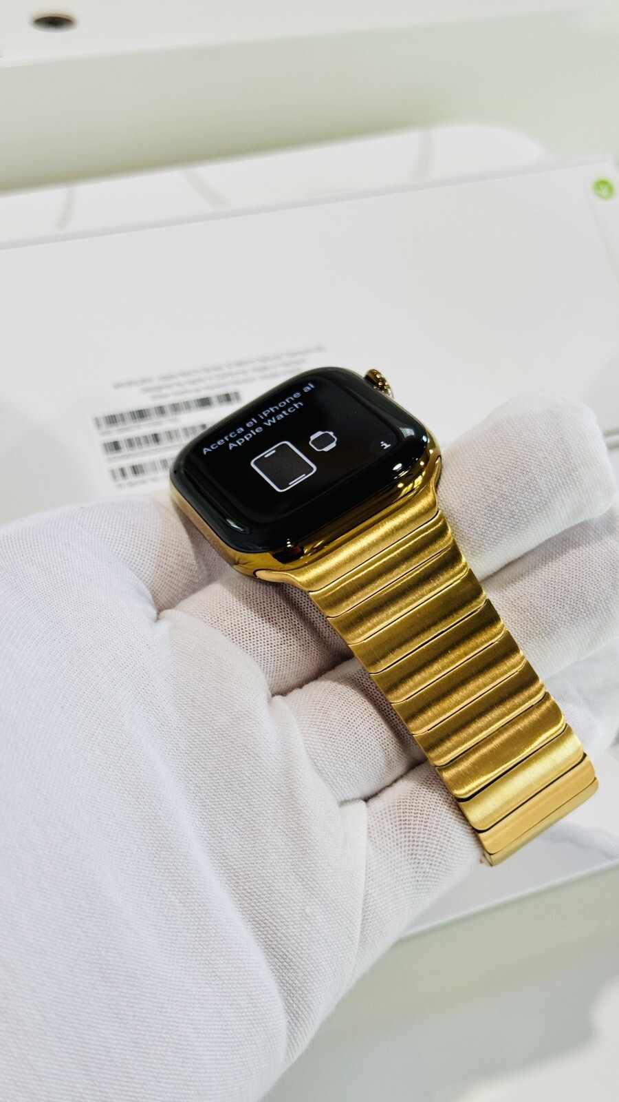 Custom Anodized Bright Gold 46MM Apple Watch SERIES 11 Gold Plated Link Band