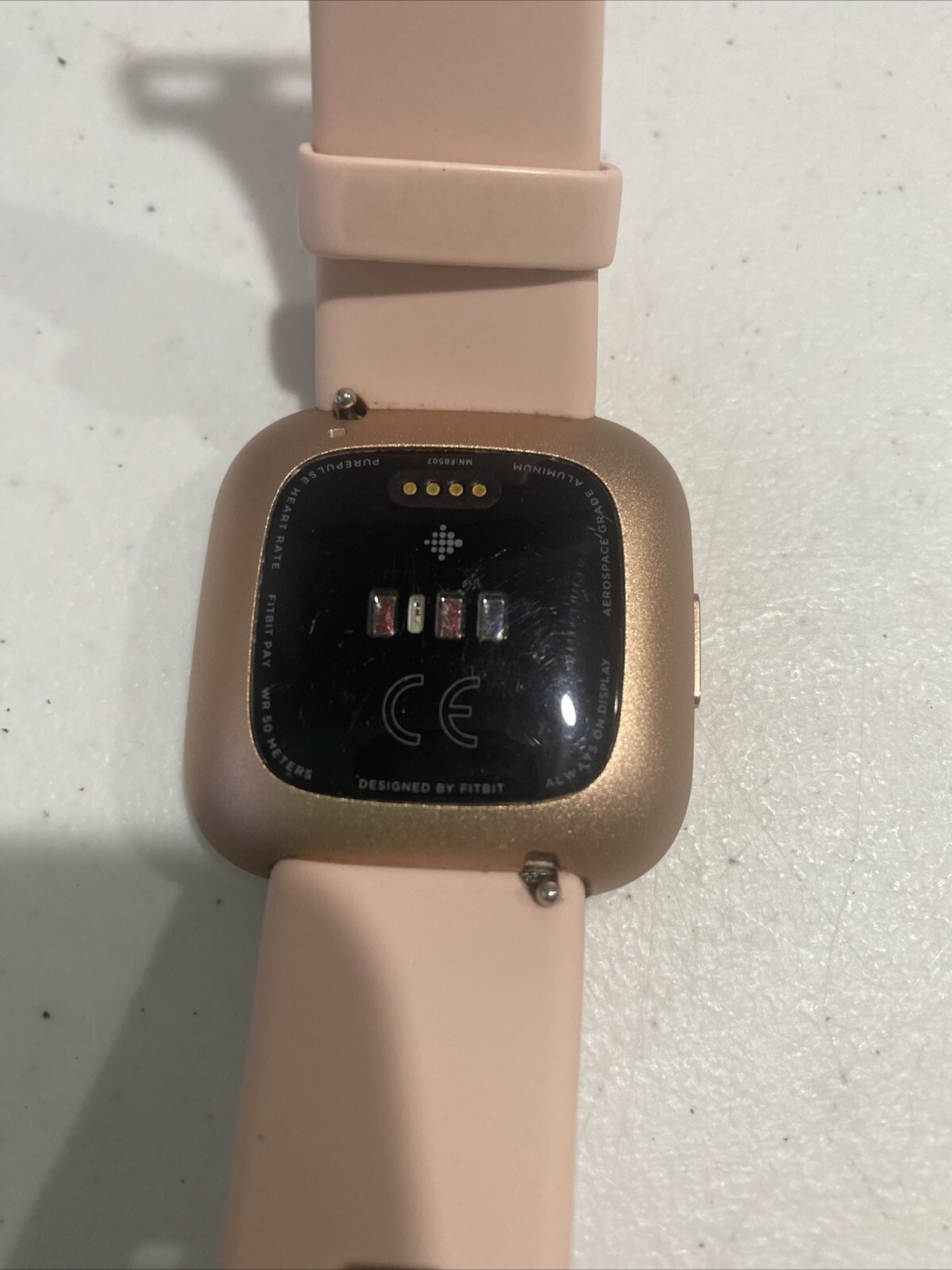 Fitbit Versa 2 Health & Fitness Smart Watch Copper Rose Pink Band FB507