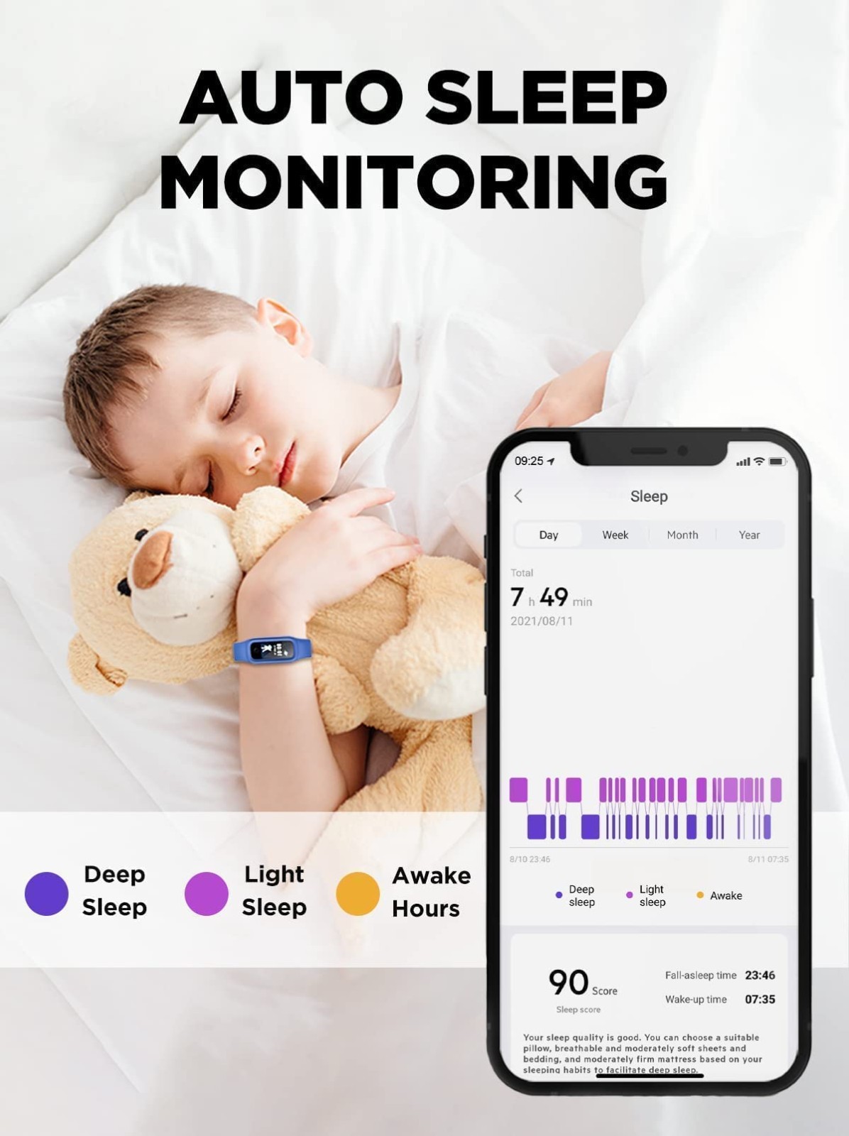 BIGGERFIVE Vigor 2 L Kids Fitness Tracker Watch for kid Activity Tracker Black