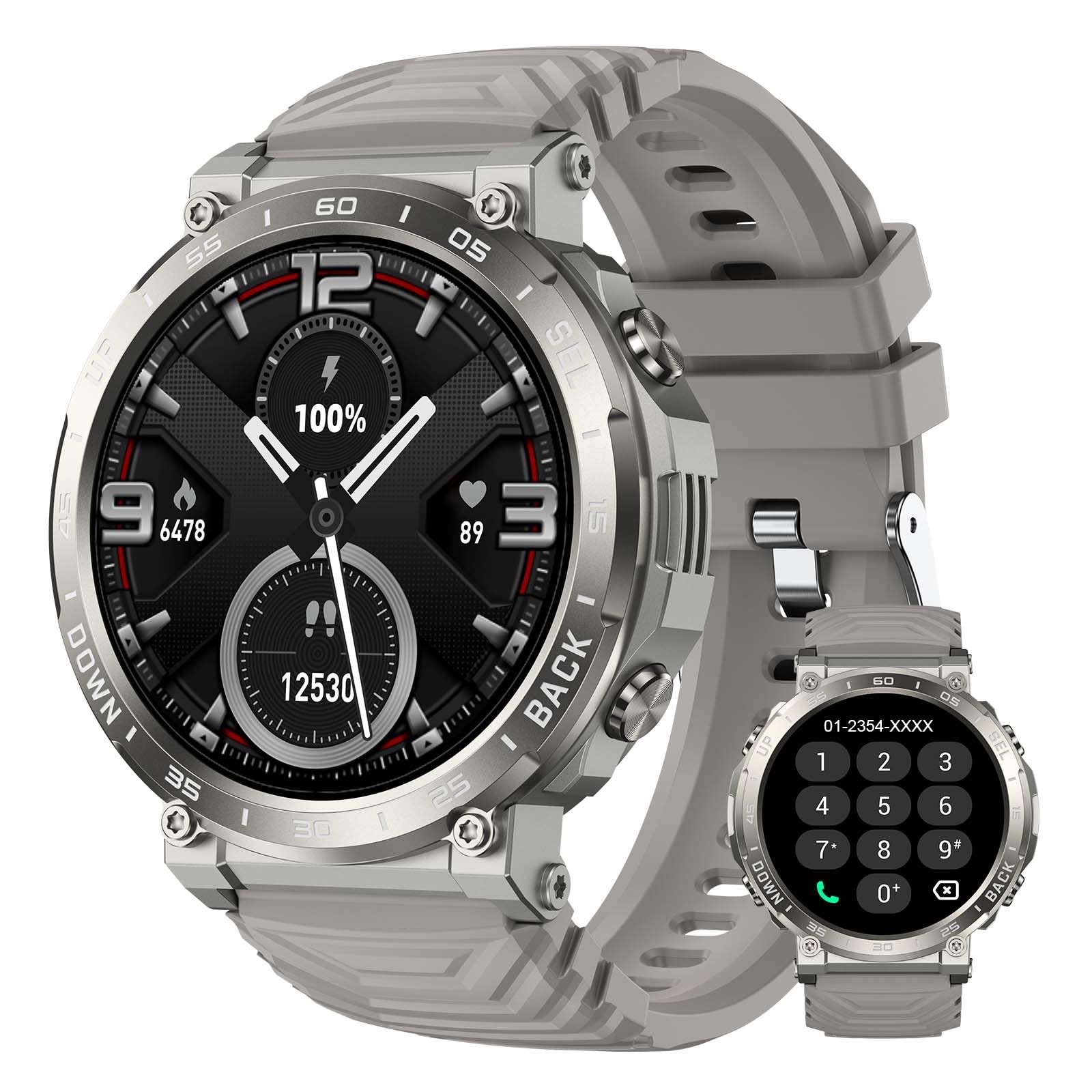 Watches for Men Answer/Make Calls, 1.52″ Rugged , 5ATM Waterproof Fitness wit…