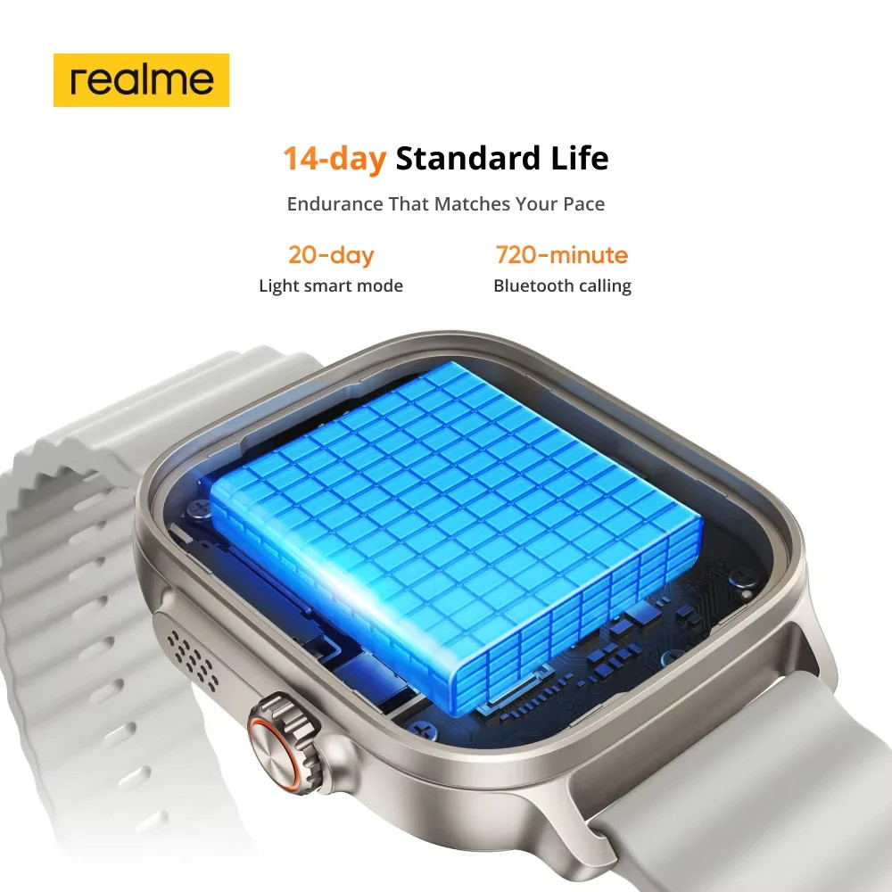 realme watch 5 1.97″ 600nits AMOLED 460mAh+Support GPS GNSS Global Version