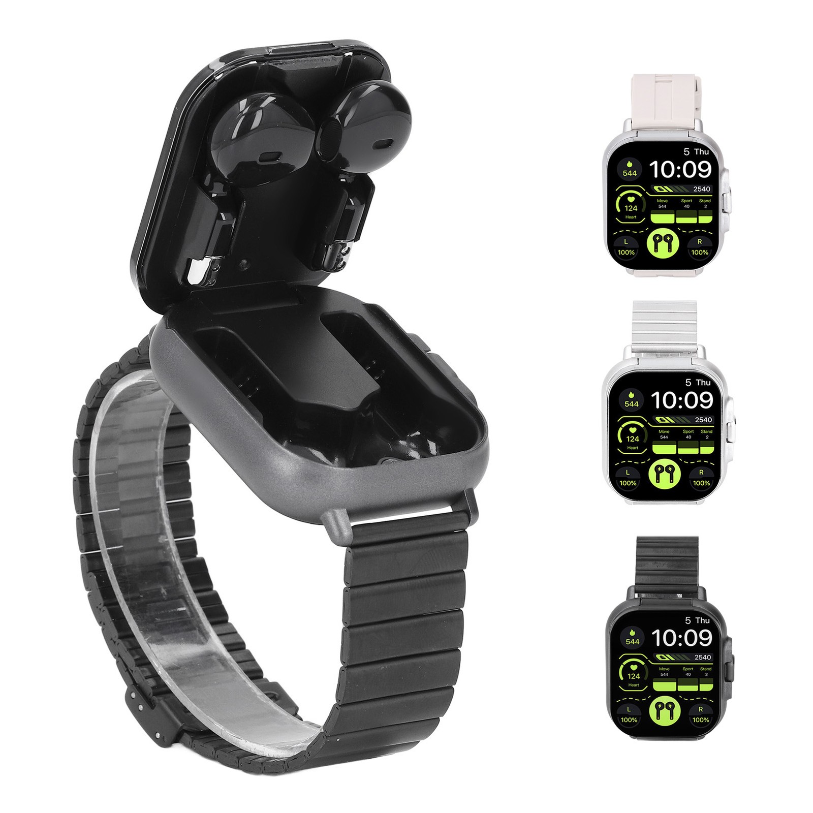 2 In 1 Smart Watch With Earbuds 2.01 Inch HD Touch Screen Bluetooth Call