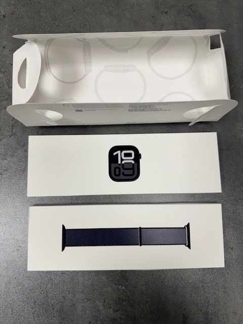 Apple Watch Series 10 46mm GPS + Cell Jet Black Case w Ink Sport Loop MWY53LW/A