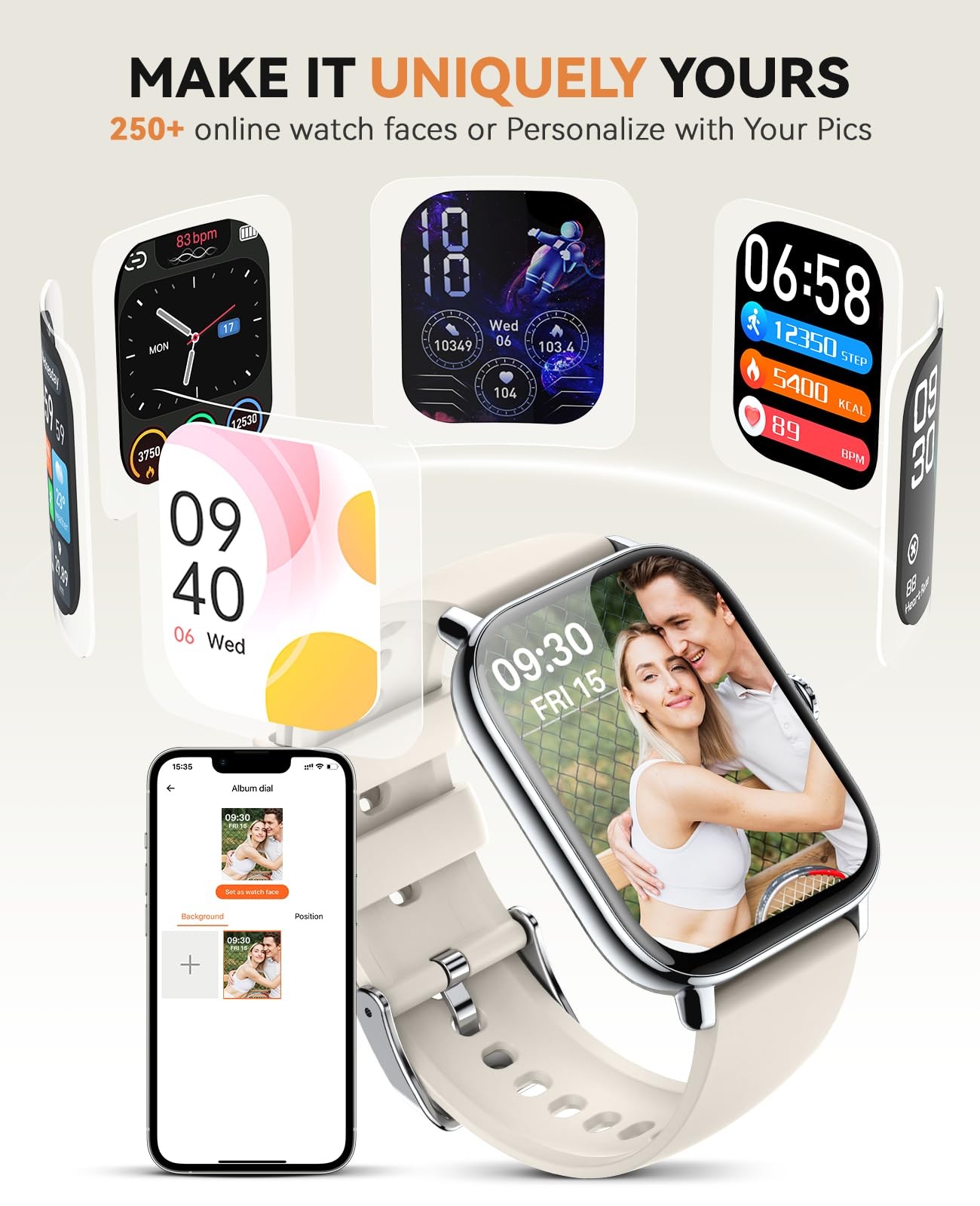 Smart Watch for Women Men- Answer/Make Call, 2025 IP68 1.91, Starlight