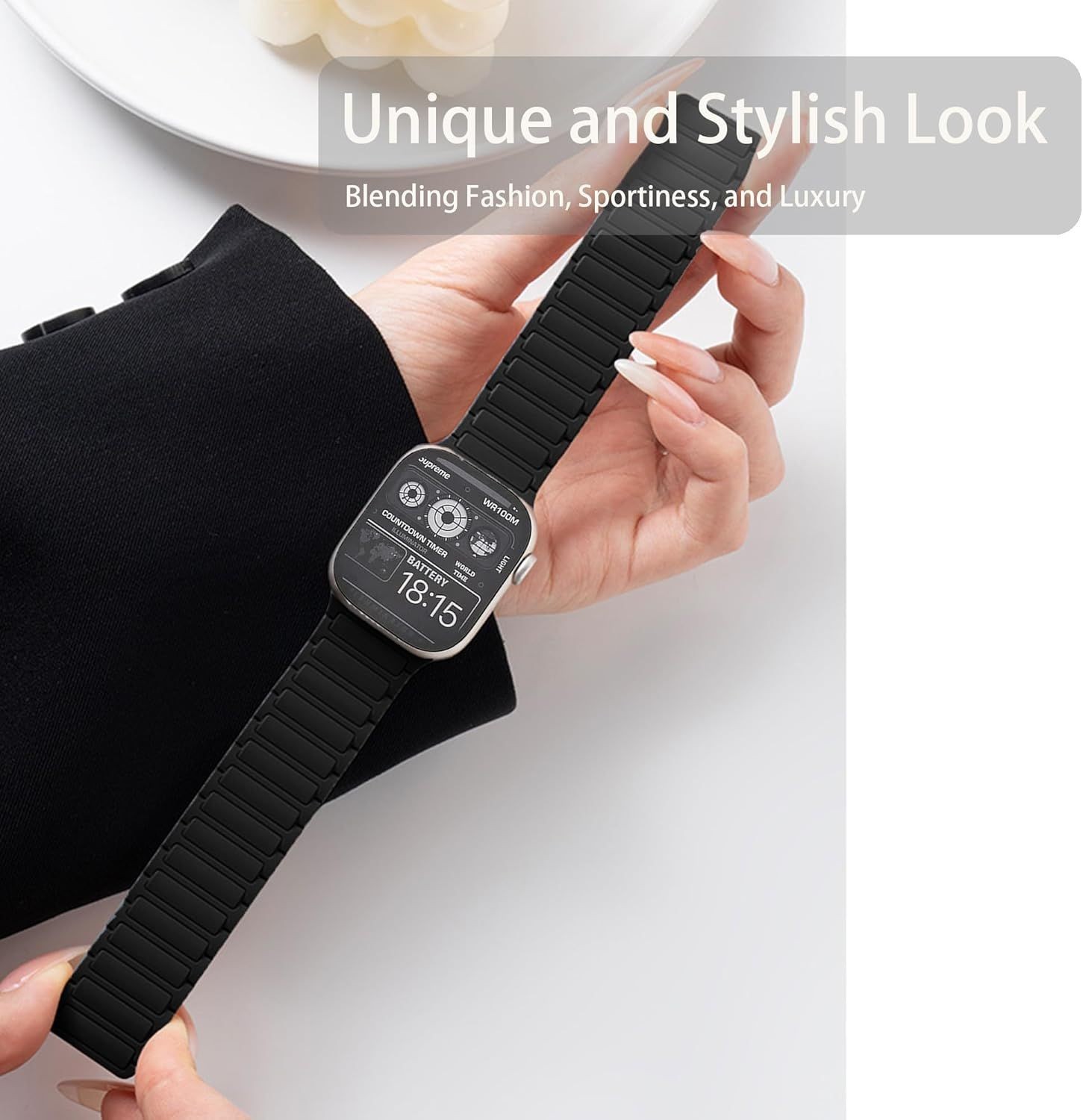 Silicone Sport Strap Compatible with iTouch AIR 5 40mm, 44mm, 41mm, 46mm
