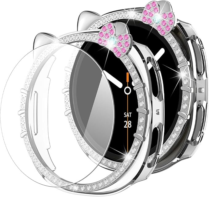 2 Pack Bling Case for Samsung Galaxy Watch 8 40mm 44mm Waterproof Full Protectio