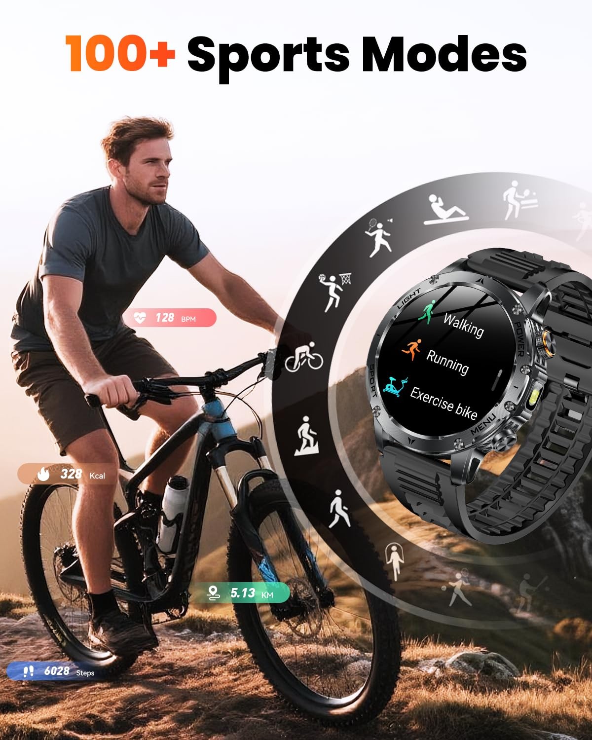 Military Smart Watches for Men (Answer/Make Calls), Smart Watch with 100-Days…