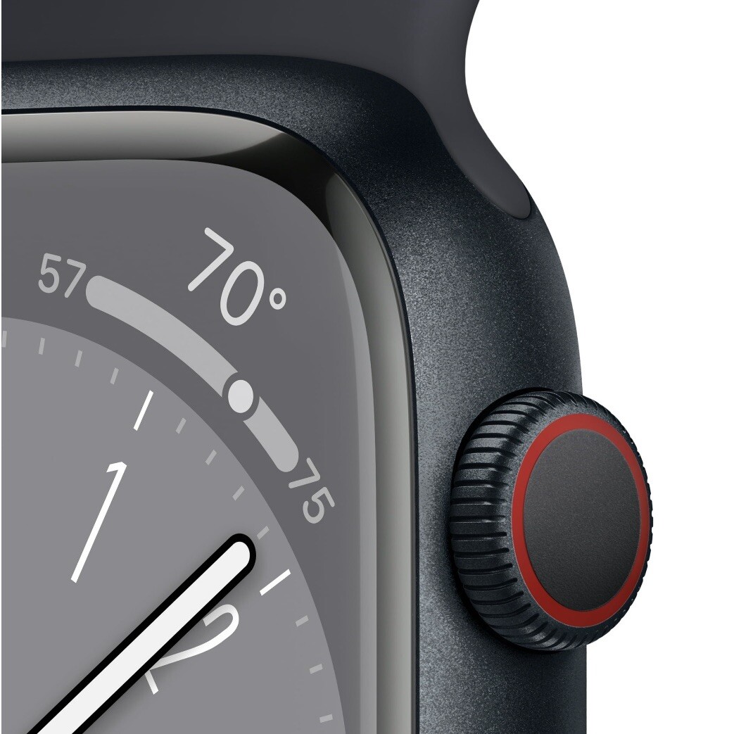 Apple Watch Series 8 45mm Midnight Aluminum Case with Sport Band, M/L (GPS +…