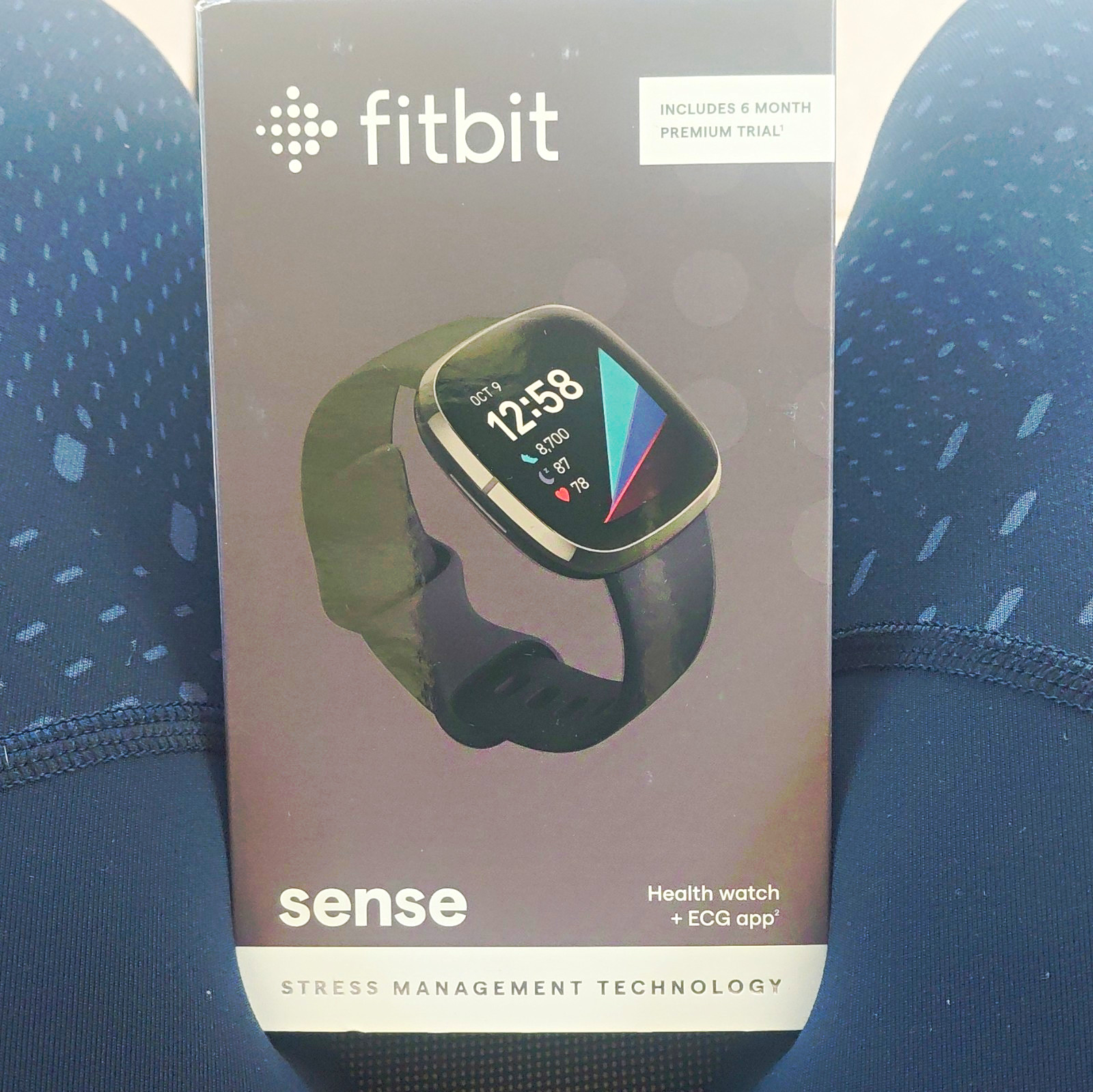 Fitbit Sense Smartwatch ECG GPS Sleep/Stress Tracking Black Silicone Band