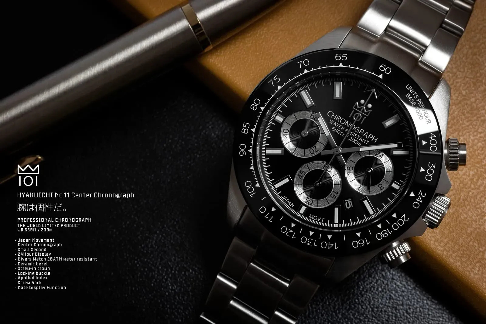 NEW HYAKUICHI 101 Diver’s Chronograph Date Ceramic Bezel SB Made in Japan