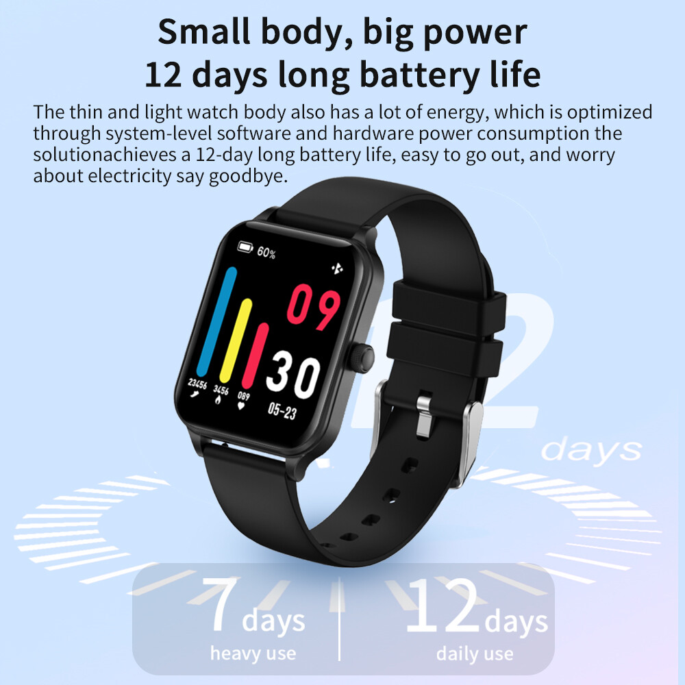 Smart Waterproof Watch Heart Rate Blood Pressure Sleep Tracker for iOS Android