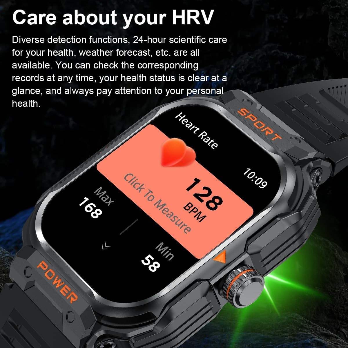 FANCHENGZI Smart Watch with Earbuds 2.01″ HD Screen Military Watch Men HR SpO2