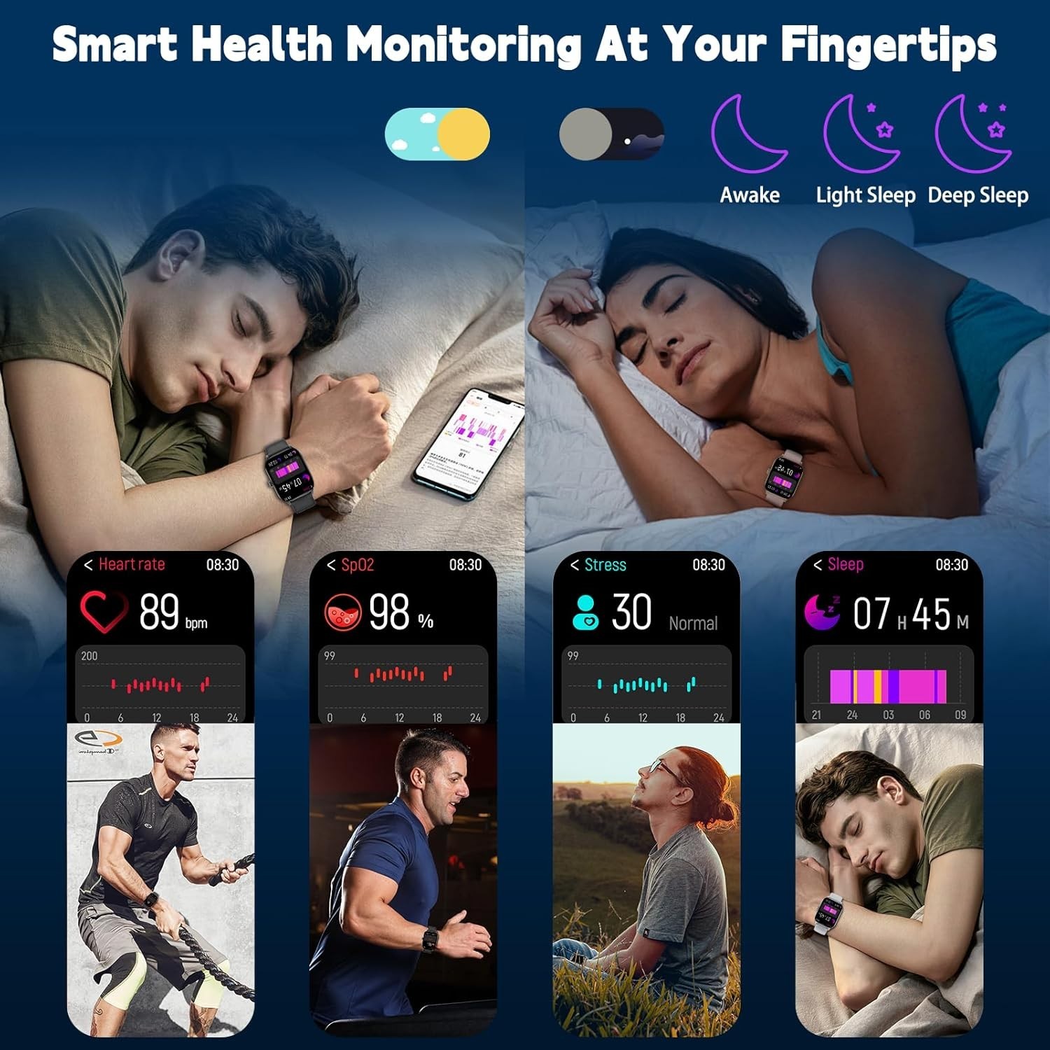 2.01-Inch HD Touchscreen Smartwatch with Fitness Monitoring & Music Control