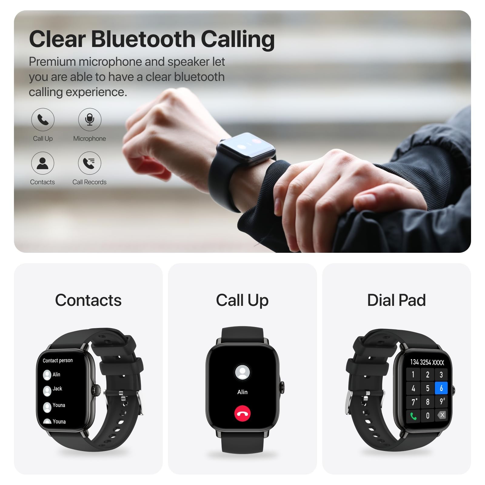 for Men (Answer/Make Calls/AI Voice Control) 1.91″ for Android Phones iPhone …